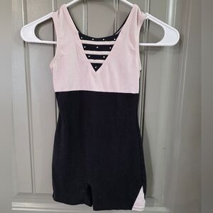 Freestyle Girls Size 7/8 By Danskin Pink And Black Gymnastics Leotard